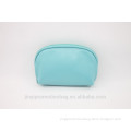 2015 hot sale cosmetic bag blue PU cosmetic bag with zipper round sharp bag